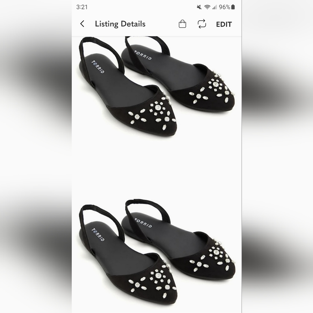 FAUX-GEM SLINGBACK FLAT WW